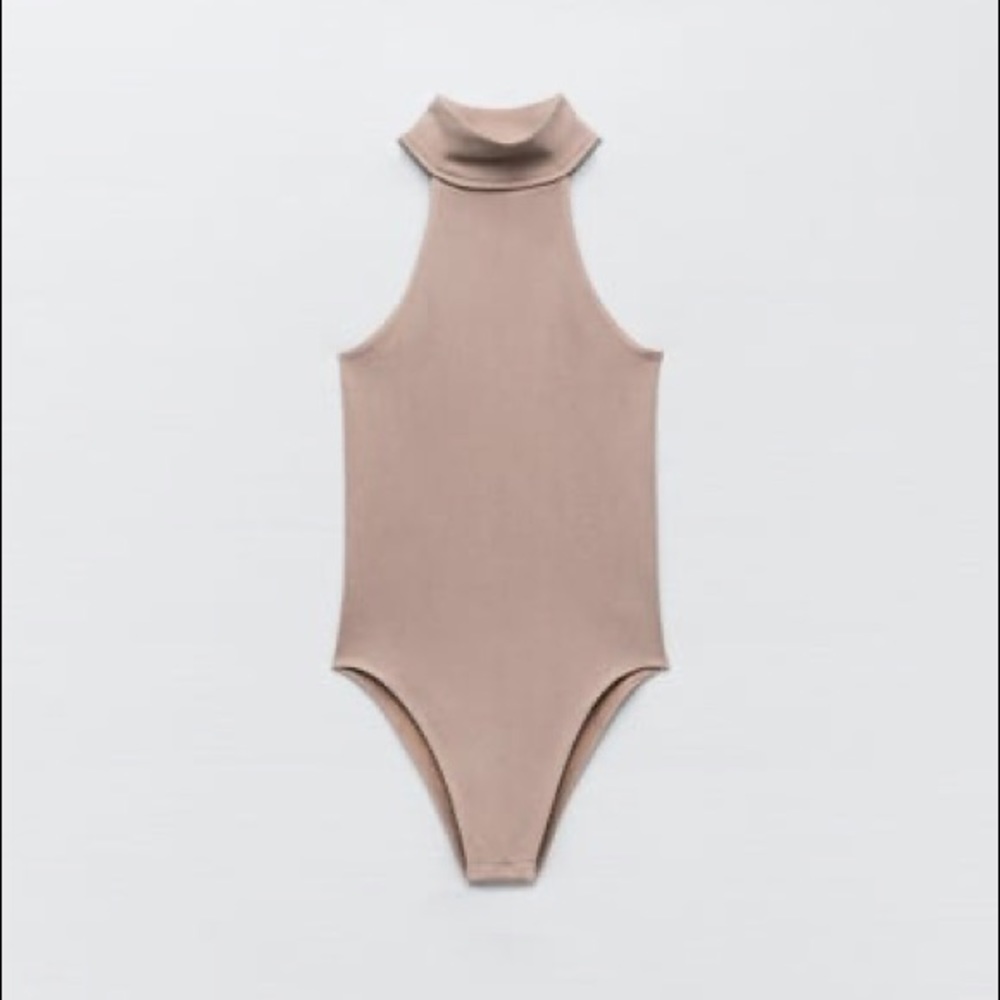 Zara Ribbed Turtleneck in Mauve